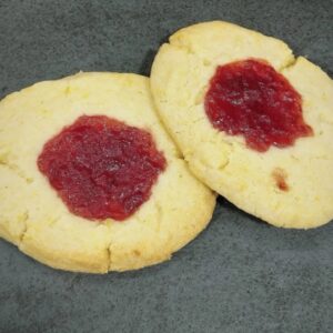 Bredele con mermelada de fresa, sin gluten