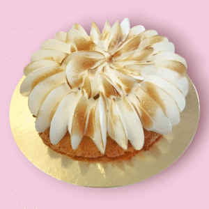 Tarta Limon-Merengue sin gluten. Texto personalizable